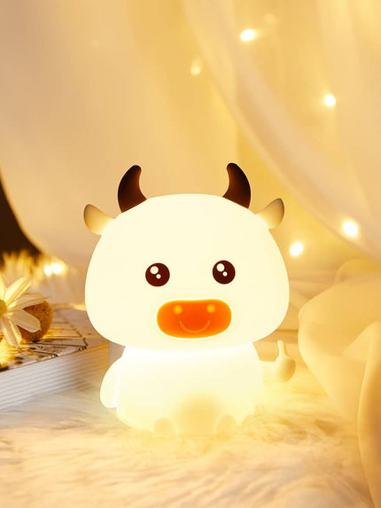 Dětská silikonová lampička ve tvaru krávy
