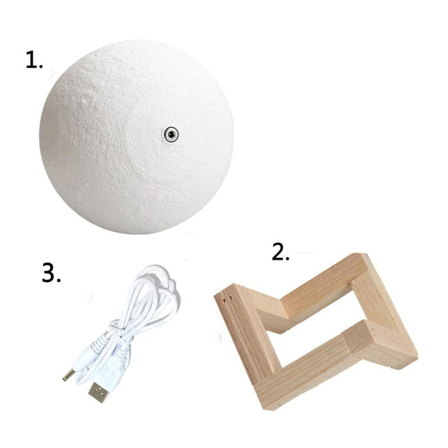 3D LED noční lampa měsíc