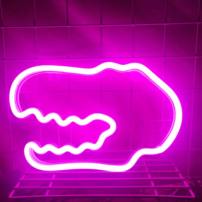Neonové LED světlo na zeď dinosaurus