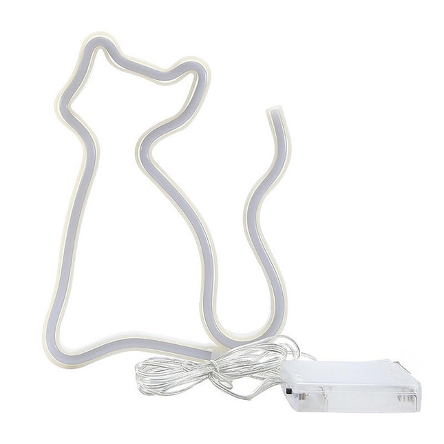 Neonová LED dekorace na stůl kočka