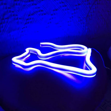 Neonová LED dekorace na stůl kočka