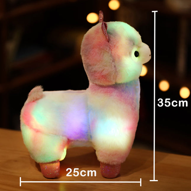 Svítící plyšová lama s LED světly