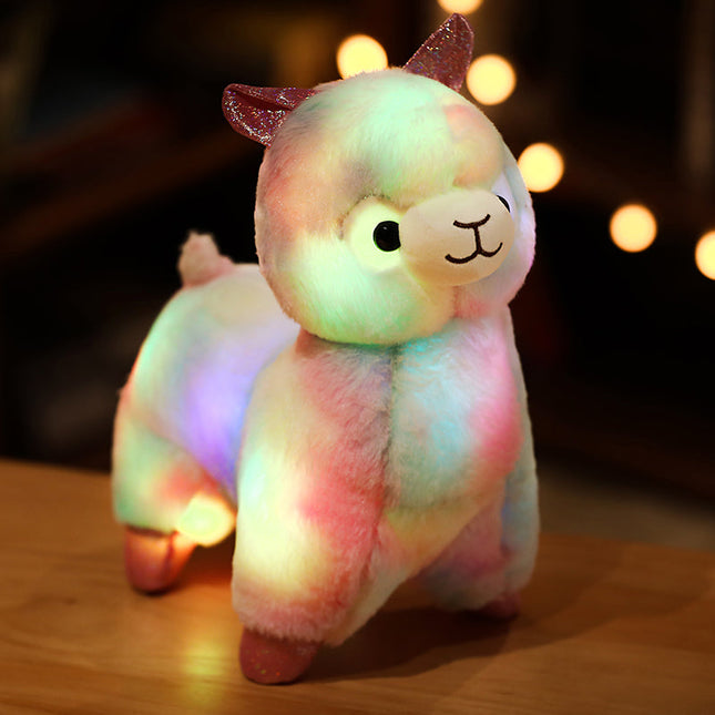 Svítící plyšová lama s LED světly