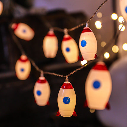 Dětský světelný řetěz s LED raketami