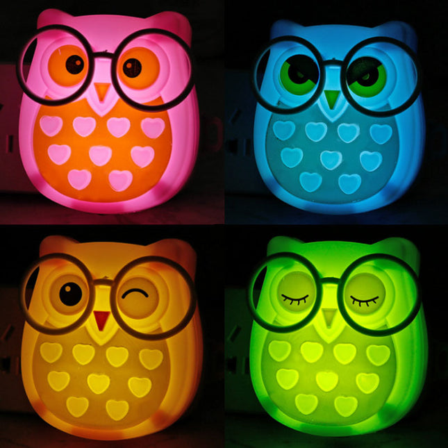 Dětské LED noční světlo sova do zásuvky