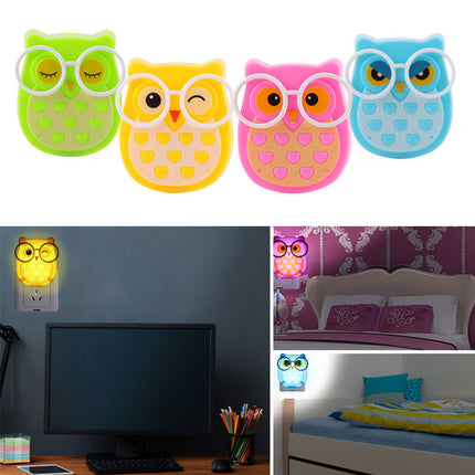 Dětské LED noční světlo sova do zásuvky