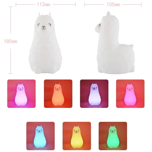 Silikonová noční lampička alpaka s dotykem