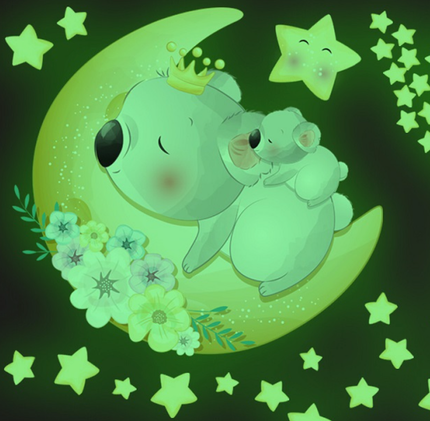 Svítící samolepky na zeď koala