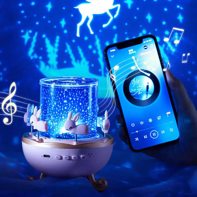 Rotační projektor hvězd s Bluetooth reproduktorem