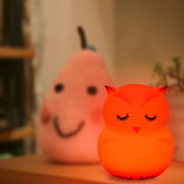 Dobíjecí dětská lampička sova s ovladačem