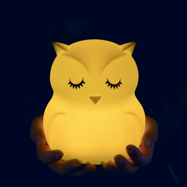 Dobíjecí dětská lampička sova s ovladačem