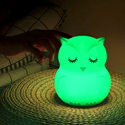 Dobíjecí dětská lampička sova s ovladačem