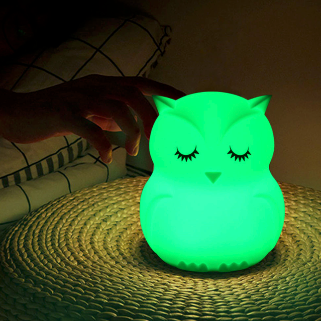 Dobíjecí dětská lampička sova s ovladačem