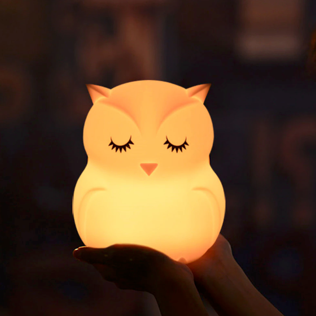 Dobíjecí dětská lampička sova s ovladačem