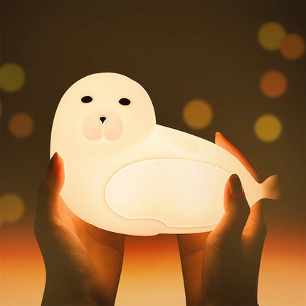 Silikonové noční světlo tuleň pro miminka