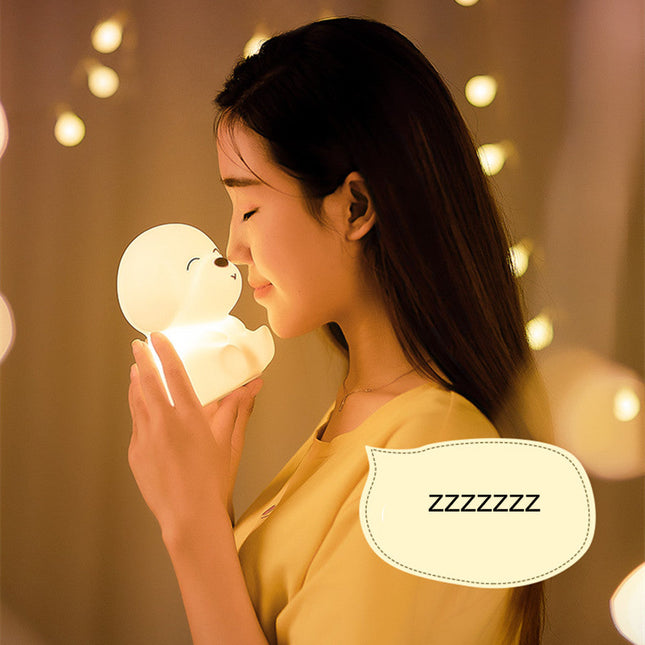 Dobíjecí silikonové noční světlo štěňátko