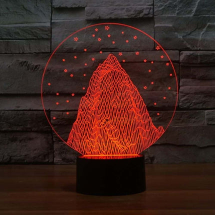 Barevné 3D noční světlo zasněžená hora