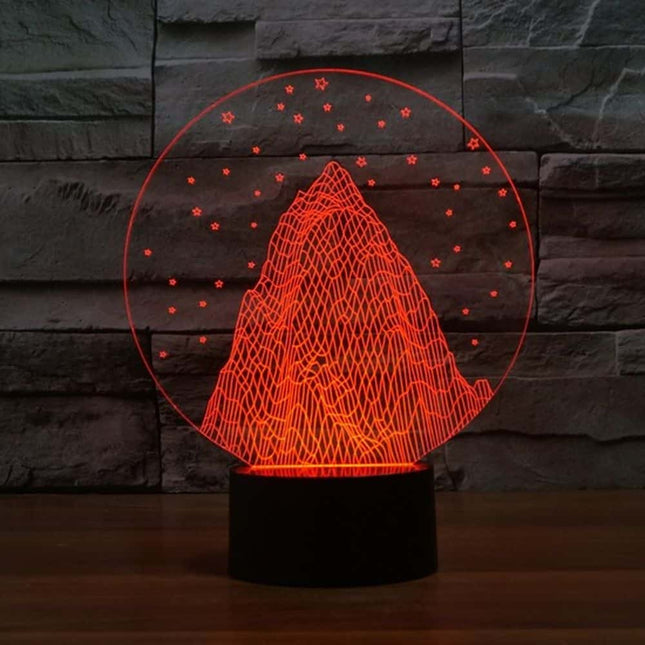 Barevné 3D noční světlo zasněžená hora