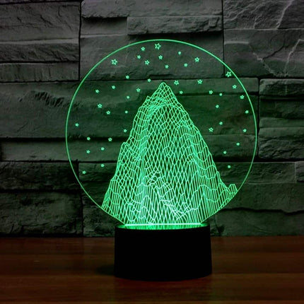 Barevné 3D noční světlo zasněžená hora