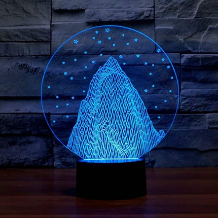 Barevné 3D noční světlo zasněžená hora