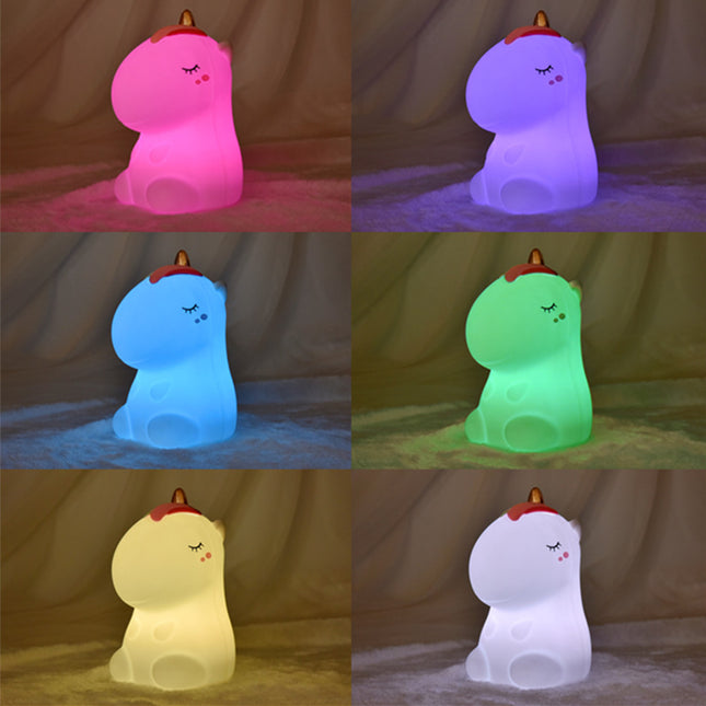 Barevná silikonová lampička jednorožec USB dobíjecí