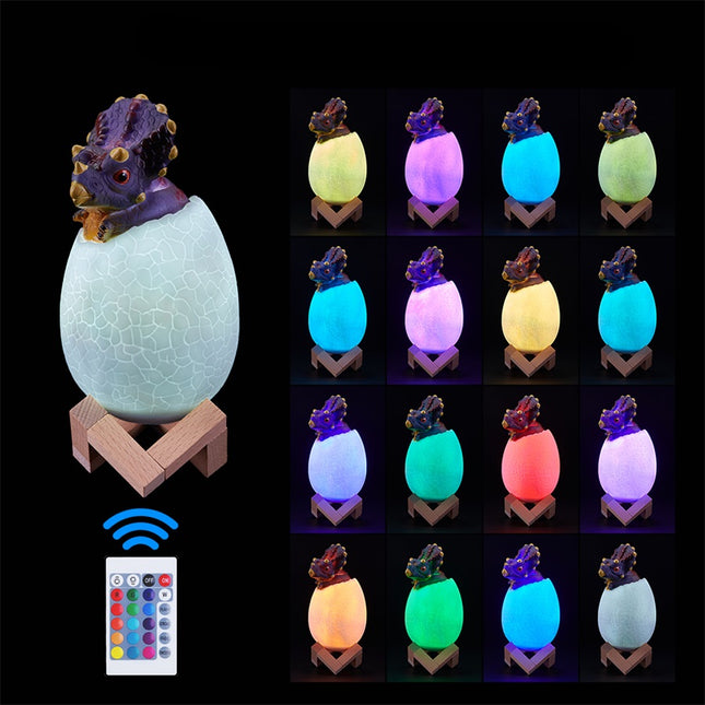 Noční lampička dinosaurus líhnoucí se z vejce