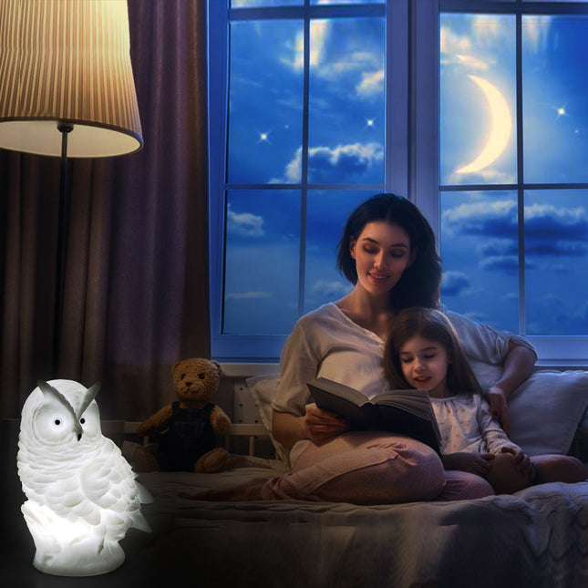 Silikonová noční lampička sova na stůl