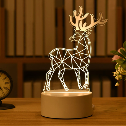 3D iluzivní lampa ve tvaru jelena