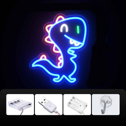 Zábavná neonová LED lampa dinosaurus