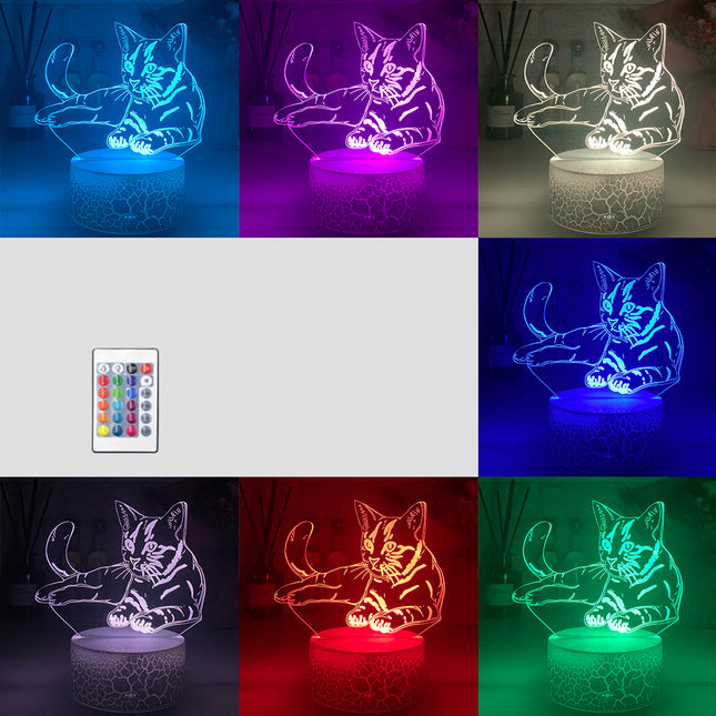 3D iluzivní LED lampa kočka