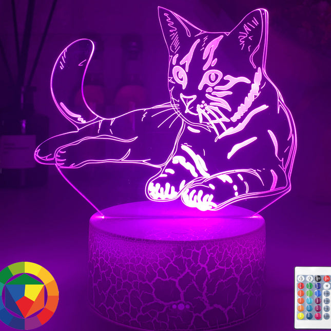 3D iluzivní LED lampa kočka