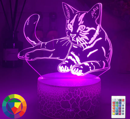 3D iluzivní LED lampa kočka