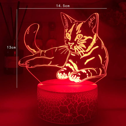 3D iluzivní LED lampa kočka