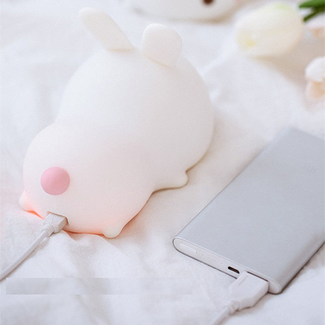 Silikonové noční světlo zajíček s ovladačem