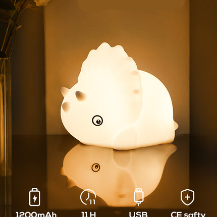 Dotyková silikonová lampička dinosaurus