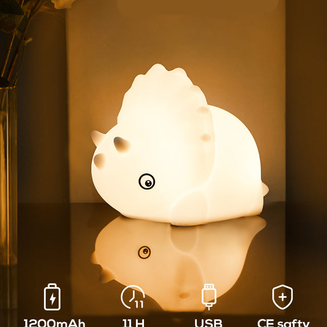 Dotyková silikonová lampička dinosaurus