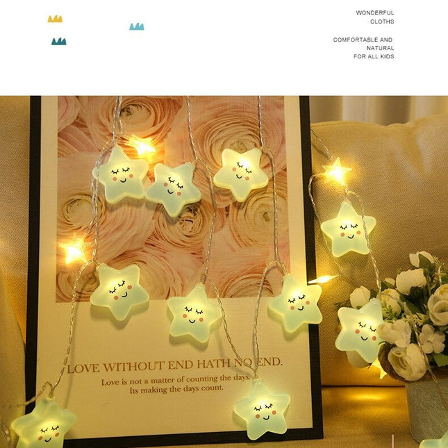Modrý LED světelný řetěz hvězdy