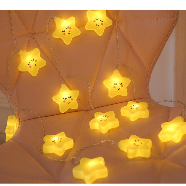 Žlutý LED světelný řetěz hvězdy