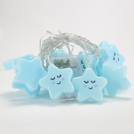 Modrý LED světelný řetěz hvězdy