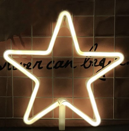 Nástěnné neonové světlo ve tvaru hvězdy