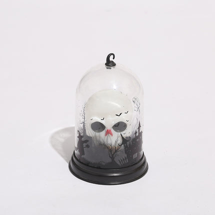 Noční světlo lebka ve skleněném zvonu
