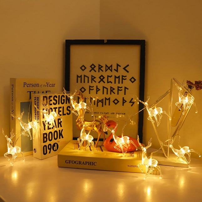 LED světelný řetěz s jeleny dekorace