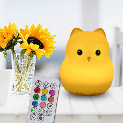 Silikonová lampička sova s ovladačem