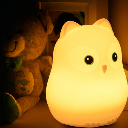 Silikonová lampička sova s ovladačem