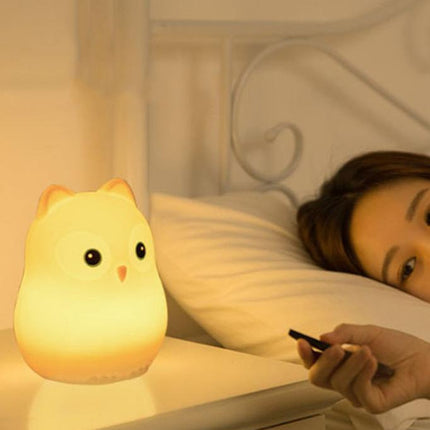 Silikonová lampička sova s ovladačem