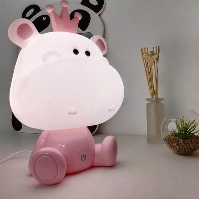 Dětská dotyková noční lampička hroch