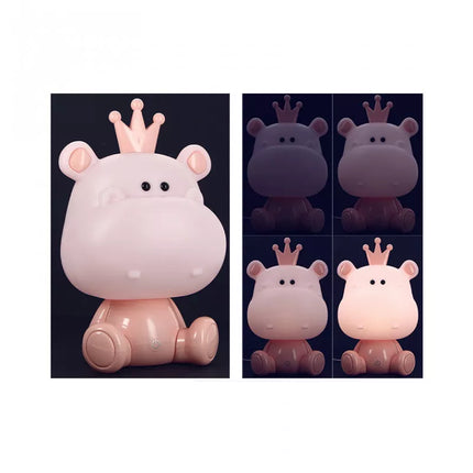 Dětská dotyková noční lampička hroch