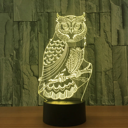LED 3D iluzivní lampa sova