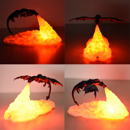 3D tištěná lampa drak chrlící oheň
