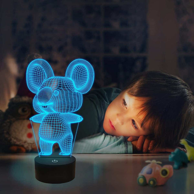 3D iluzivní lampa koala s ovladačem